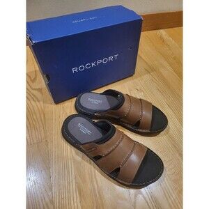 Rockport Men's Darwyn Slide Sandal, COACH BROWN, 8.5 W